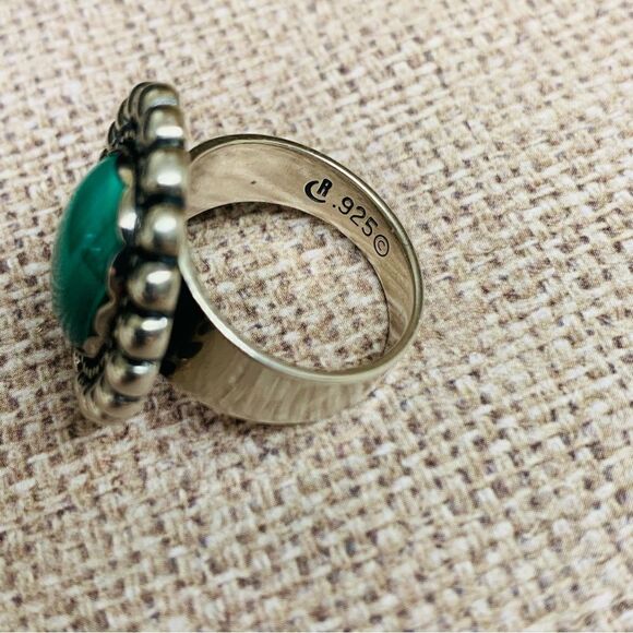Carolyn Pollack Relios Sterling Silver Malachite Ring - Picture 3 of 4